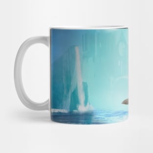 Cute cat in a shoe on a sea Mug